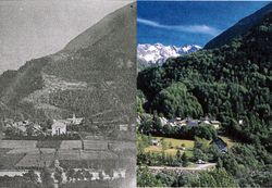 chapelle-en valgaudemar en 1880 cartes postales anciennes) PNE  paysages agricoles-forêts photoconstat  D.Vincent PNE 2004