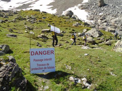 Chantiers Col des Grangettes - juillet 2017 - © S D'houwt - Parc national des Ecrins