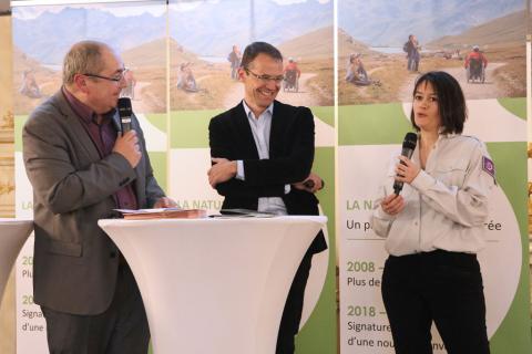 10 ans de partenariat entre les parcs nationaux de France et la GMF - avril 2018 -  Témoignage d'Emmanuelle Brancaz et Pierre Commenville, du Parc national des Ecrins - photo M.Monsay - AFB 2018
