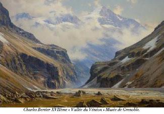 Peinture de Charles Bertier - XVII ème siècle - "Vallée du Vénéon" - Musée de Grenoble