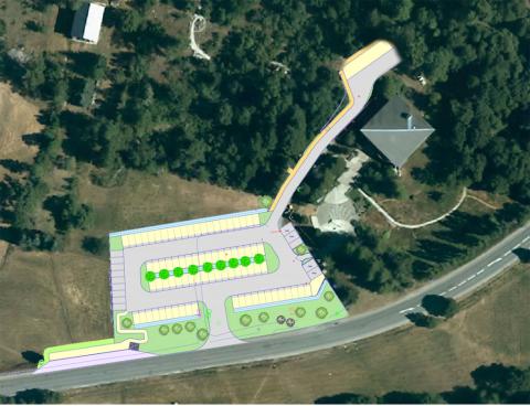 Plan de simulation aménagement et extension parking Vallouise