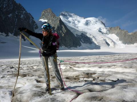 Relevé d'ablation du glacier Blanc en 2011 © T. Maillet - PNE