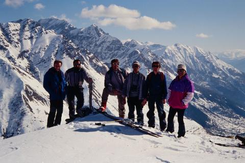 Hervé Cortot, à gauche, lors d'une sortie ski - 1994 © C. Couloumy - PNE