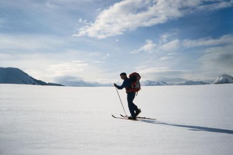 Christian Baïsset à skis en 1987 © PNE