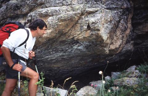 Christian Baïsset à l'abri Puiseux en 1999 © C. Gondre - PNE