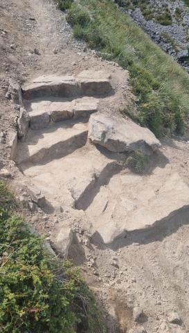 Chantier sur le sentier du col de Laurichard © Rémi Vannard - PNE
