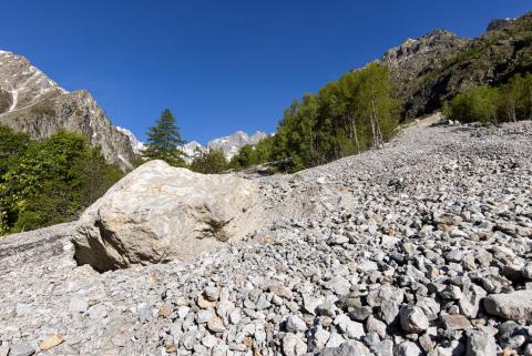 Lave torrentielle sur la route d'accès à Entre les Aigues © Thierry Maillet - PNE