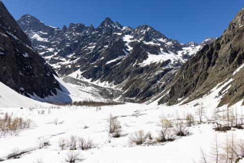 Paysage de montagne enneigé