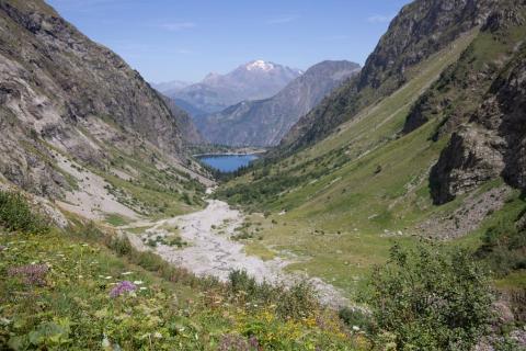 Paysage de montagne avec un lac