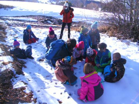 Sortie traces pour les PS-CP de l'école de Puy-Saint-Eusèbe
