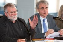 Bernard Héritier, nouveau président du CA du PNE et Bertrand Galtier, directeur -   dec 2015 © P. Saulay - Parc national des Ecrins