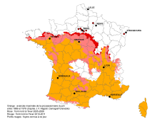 Processionnaire - carte INRA 2013