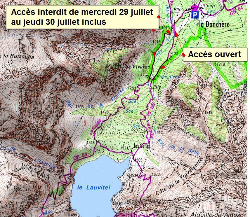 Plan d'accès au Lauvitel les 29 et 30 juillet 2015