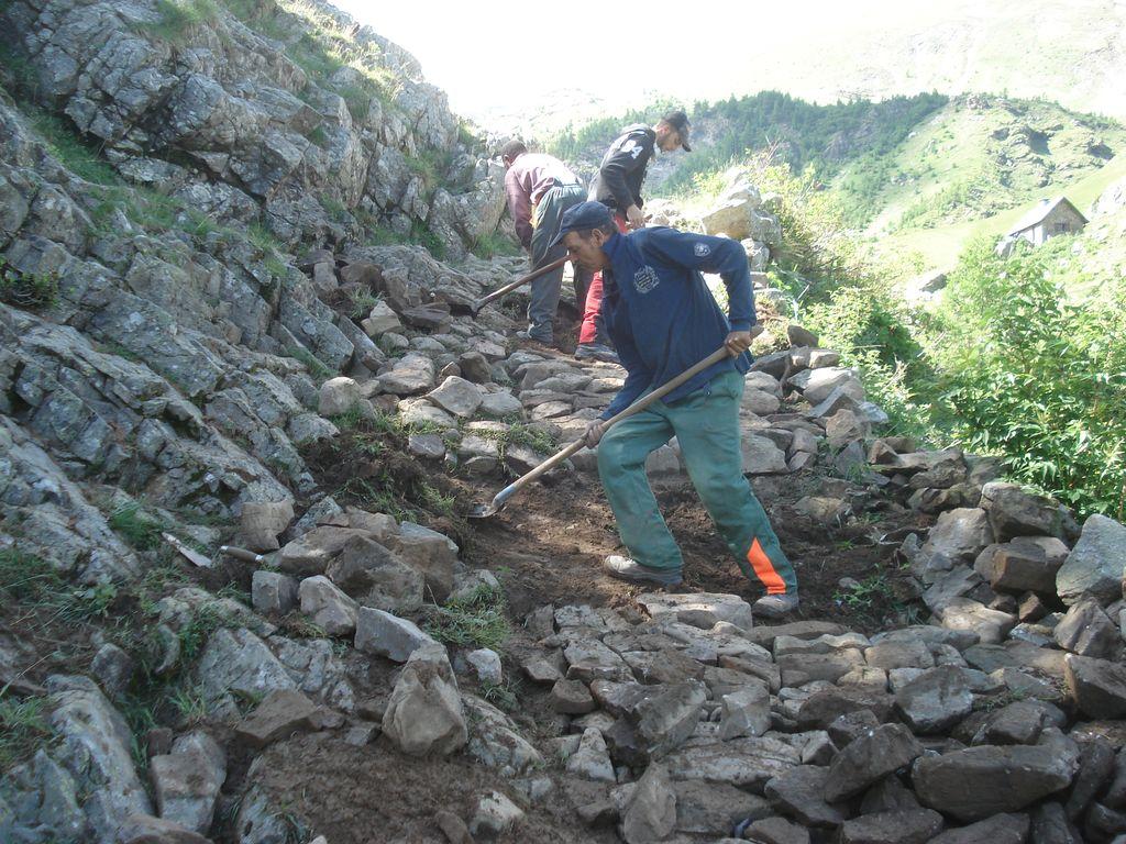 Travaux au Saut du Laire - 2015 - © S.D'Houwt - Parc national des Ecrins