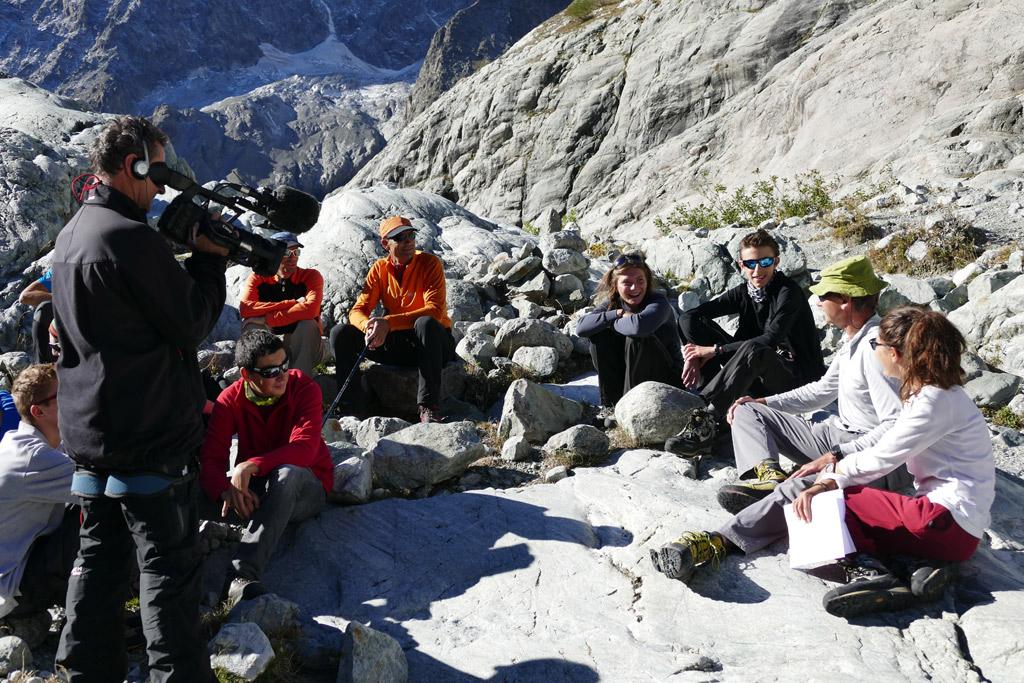 Glacier Blanc - 25 sept 2015 - projet pédagogique lyceens avec le parc national des Ecrins © Cinémathèque de montagne