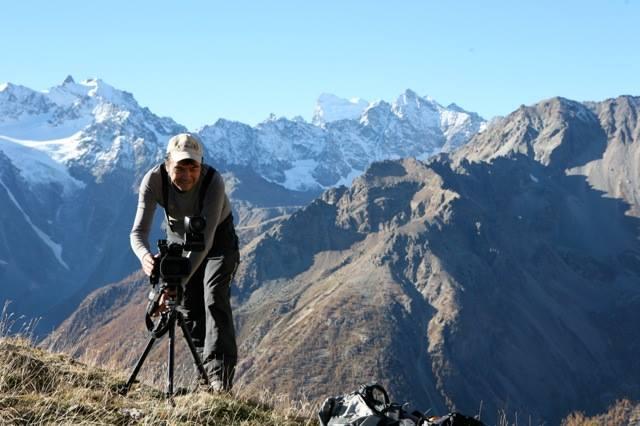 Claude Andrieux en tournage dans les Cerces