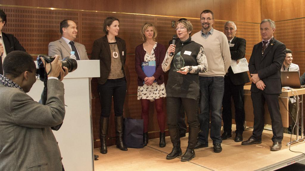 Remise des prix concours prairies fleuries - salon de l'agriculture - Paris, 4 mars 2016 - GAEC Holstein Passion à Chauffayer