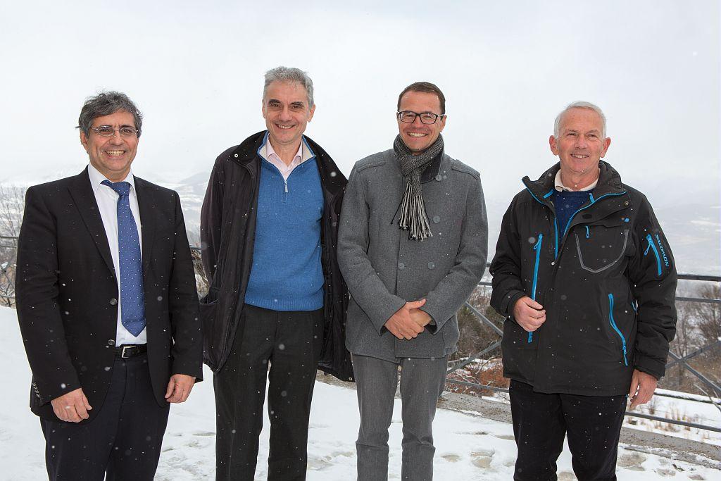 Michel Sommier, Bertrand Galtier, Pierre Commenville, Philippe Traub - 4 directeurs du Parc national des Ecrins © P-Saulay- Parc national des Ecrins