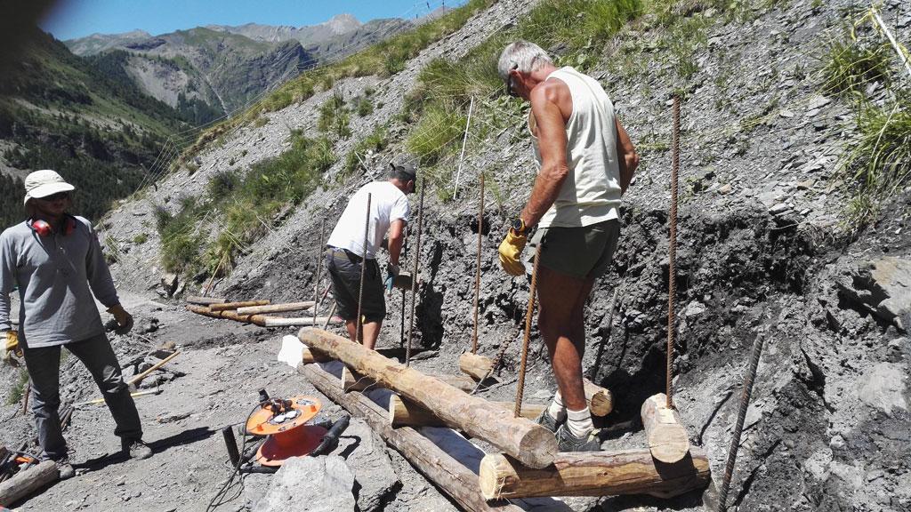 Chantier Chapelle de la Saulce, - juillet 2017 © Parc national des Ecrins