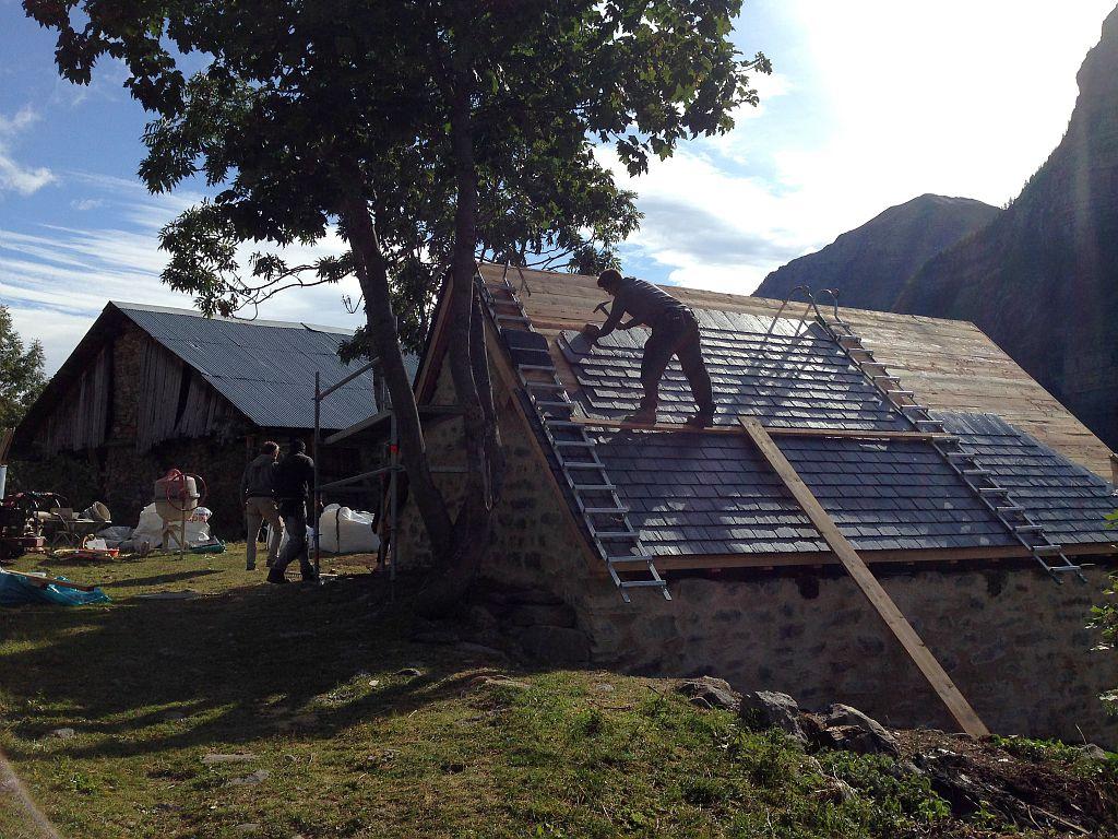 Travaux en cours été 2017 - four Dormillouse - © Jean-Philippe Telmon - Parc national des Écrins