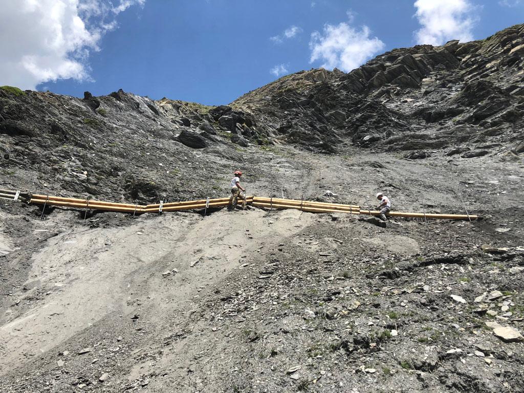 travaux sentier des crevasses, juin 2018 © E.Vannard - Parc national des Écrins