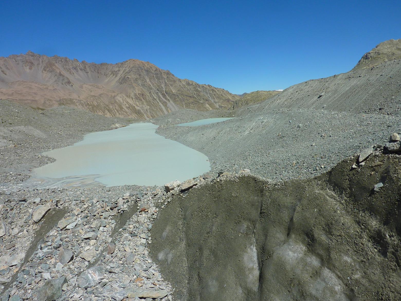 Lacs du glacier d'Arsine en 2020 © C. Coursier - PNE