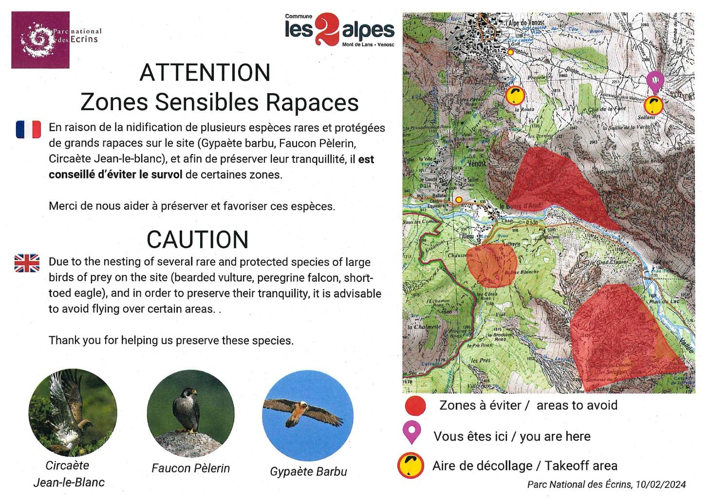 Panneau d'information à destination des parapentistes