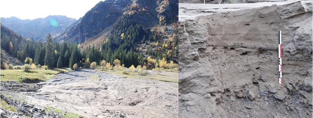 Sédiments sur la plage Nord du Lauvitel ©Parc national des Ecrins, EDYTEM