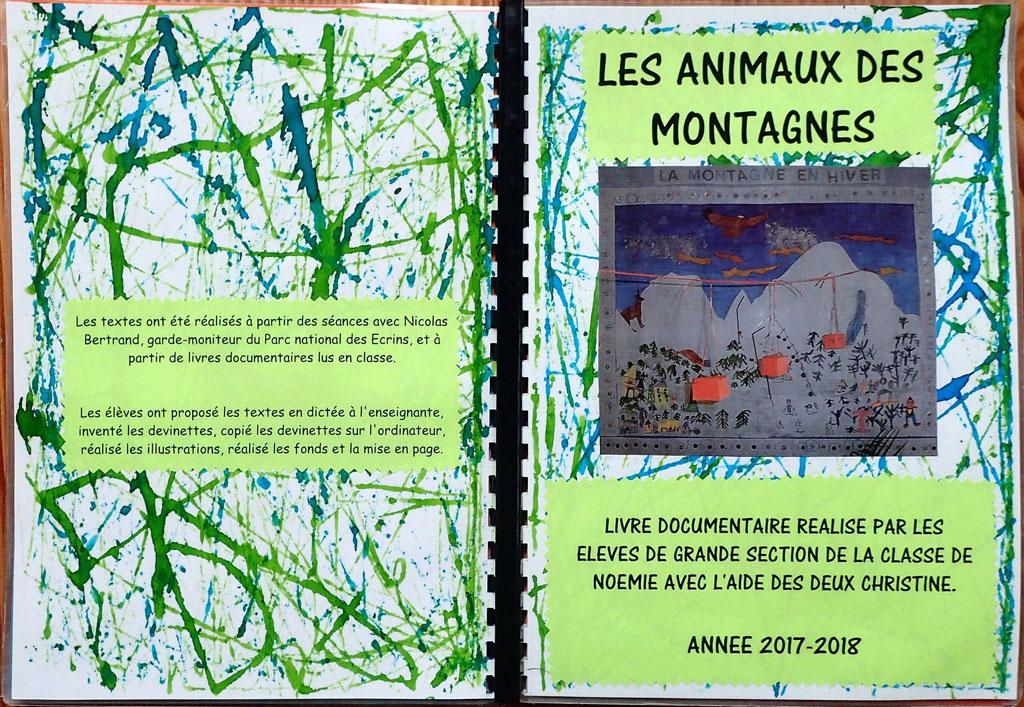 livre maternelle Deux alpes - 6 séances sur les animaux de montagne avec le Parc national des Ecrins - 2017-2018