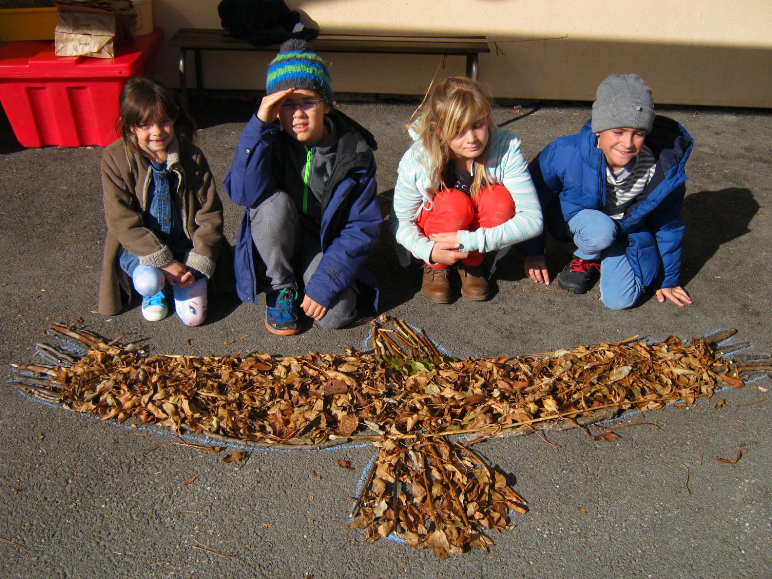 land art à l'école de Puy-Saint-Vincent avec le Parc national des Ecrins