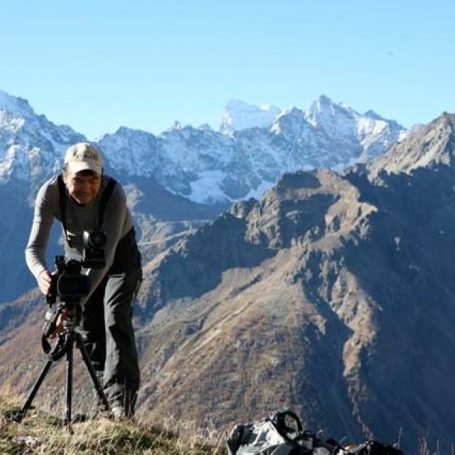 Claude Andrieux en tournage dans les Cerces