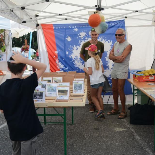 Stand parc national des Ecrins - Festival Echo des mots 2016 - © D.Vincent - Parc national des Ecrins