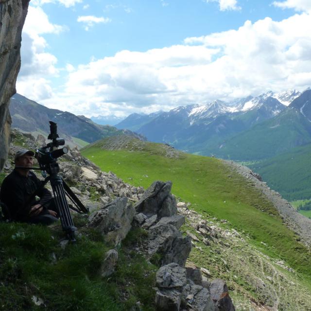 Tournage film bouquetin © H Quellier - Parc national des Écrins