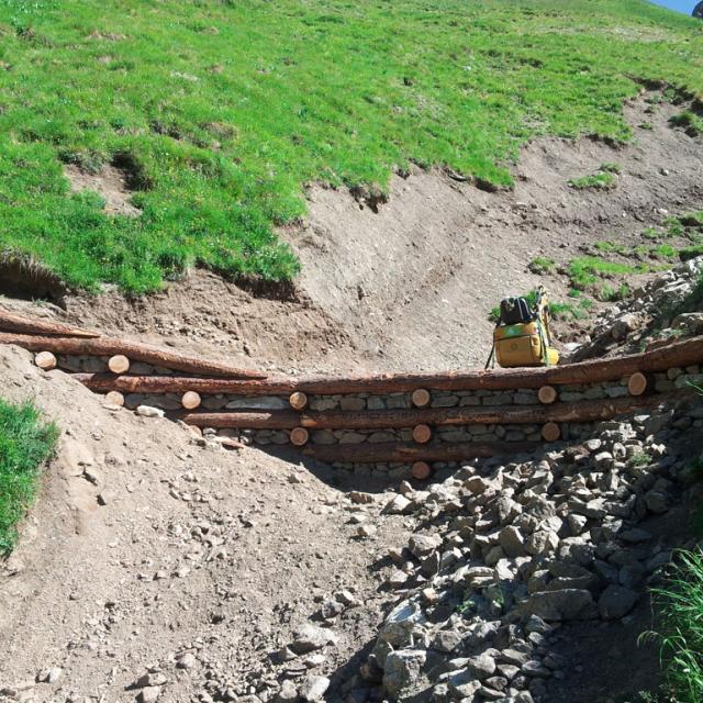 Fin de chantier à Côte belle - © C.Girardon - Parc national des Ecrins