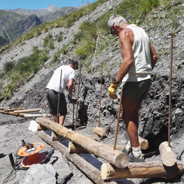 Mur soutènement Saut du Laïre ©- Rémi Chaurin - Parc national des Ecrins