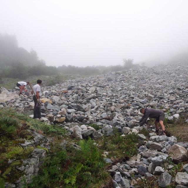 travaux Font Turbat suite dégâts d'orages - août 2017 - Parc national des Écrins