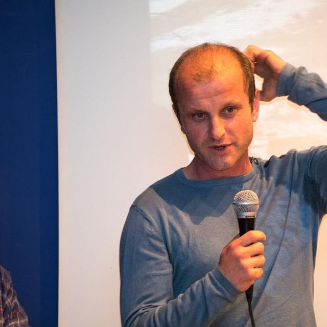 Sébastien Lavergne - chercheur LECA -  Inauguration exposition Les îles du ciel - 6 octobre 2017 - muséum de Grenoble - © P.Saulay - Parc national des Ecrins