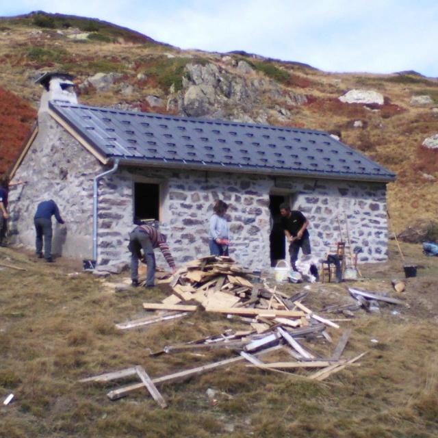 chantier cabane de la Jasse - sept 2017 - © PH Peyret - Parc national des Écrins