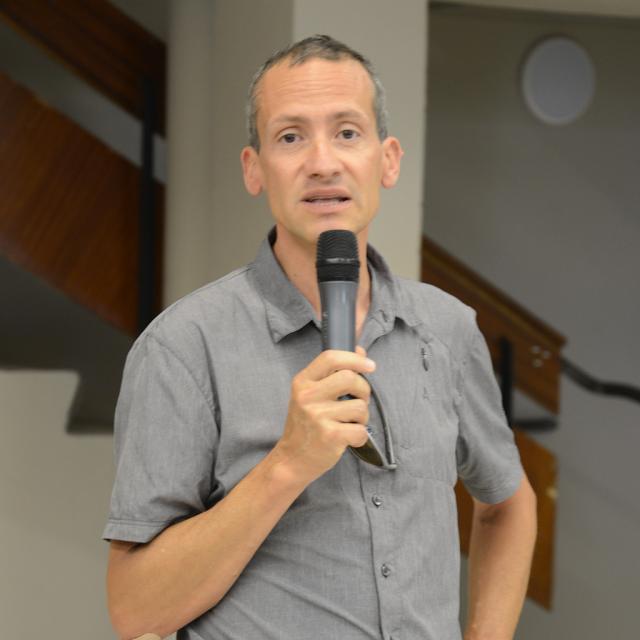 Nicolas Reynaud, président de la FFCAM - Présentation de la campagne de sensibilisation "Refuge, on vous donne les clés" - Parc national des Ecrins - 9 juillet 2018