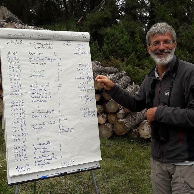 Michel Bouche, technicien patrimoine PNE -comptage bondrées apivore 2018 ©  M.Hélène Fremau