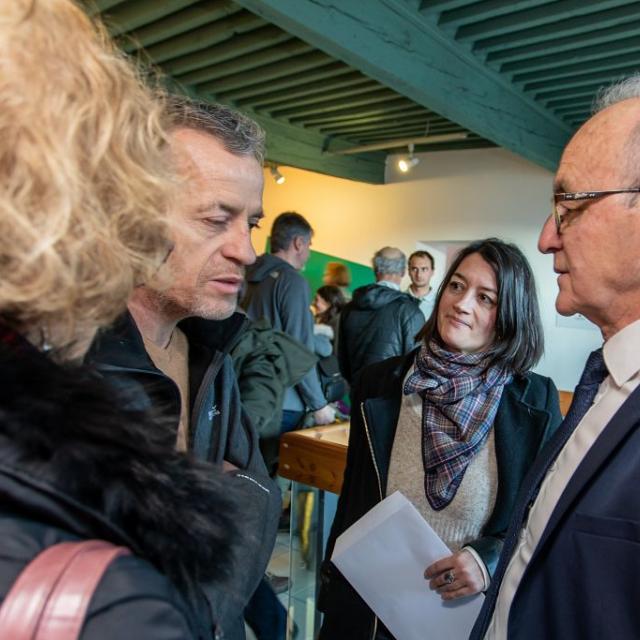 Inauguration de l'exposition "Faune d'altitude" à la Maison du Parc de Briançon, mercredi 5 février 2020. © Pascal Saulay - Parc national des Écrins