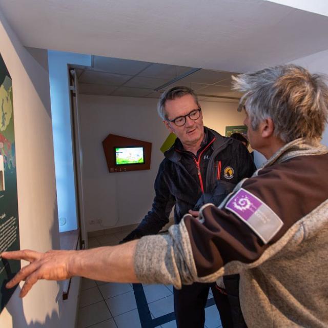 Inauguration de l'exposition "Faune d'altitude" à la Maison du Parc de Briançon, mercredi 5 février 2020. © Pascal Saulay - Parc national des Écrins