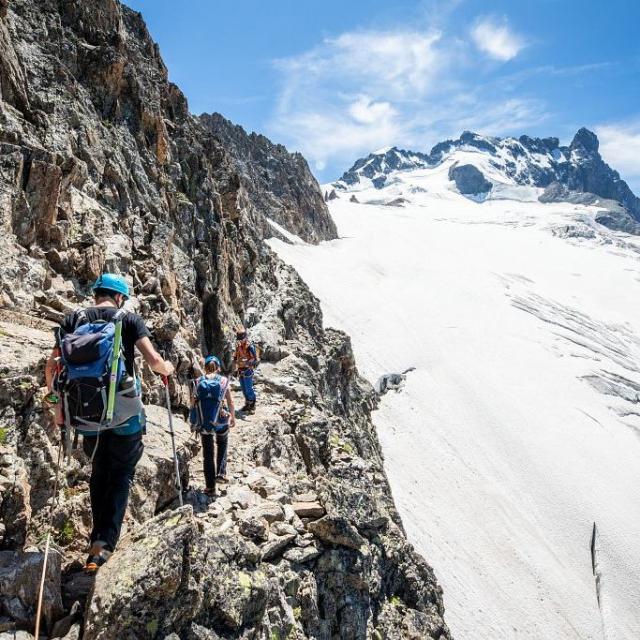 Cordée dans la vire Amireux - © T. Blais - PNE